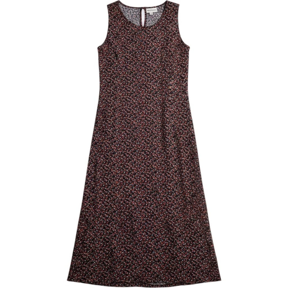 Studio Ease Vintage Floral Maxi Dress Black Red Rayon Sleeveless Size 8